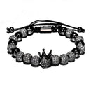 Luxury Crown Charm Men Bracelets 8mm Micro Pave CZ Round Braided Macrame Bracelet Pulseira Feminina Handmade Jewelry Women Gift