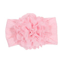 Nishine Soft Stretch Satin Rose Flower Baby Headband Newborn Knot Wide Nylon Headwraps Turban Girls Headwear Kids Photo Props