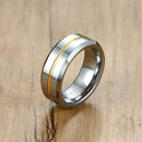 Vnox Qualified 8mm Tungsten Grooved Wedding Band for Men Anti Scratch Anniversary Ring Gift