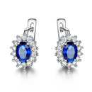 UMCHO Solid 925 Sterling Silver Gemstone Clip Earrings for Women Blue Sapphire Fine Jewelry Wedding Engagement Valentine&