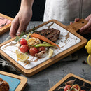 Nordic Golden Marble Texture Plate Ceramic Home Round Western Steak Dish Dessert Plate Square Tray Kitchen Cutlery Tray