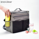 Insular Baby Diapers Bag Outdoor Travel Mommy Bag for Stroller Large Capacity Insulation Nursing Bag Polyester Solid Diaper Bag