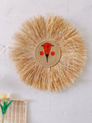 INS Nordic Hand woven Cartoon Lion Hanging Decorations Cotton Thread Weaving Animal Head Ornament Children room Wall Hanging