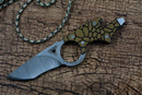 Y-START MK5002 Multifunctional Neck Utility Knife for Outdoor Camping EDC Hunting  Fixed D2 Blade with G10 Case Multi-Tools