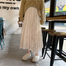 Alien Kitty Elastic High Waist Lace Skirts Womens Spring Autumn 2021 New Korean Elegant Casual A-line Black Long Skirt Female