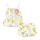 Mudkingdom Toddler Girls Outfits Floral Print Causal Summer Sling Tops and Shorts Clothes Set for Kids Clothes Fashion Suit