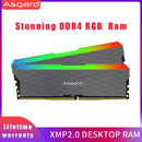 阿斯加特洛基w2 RGB内存 8GBx2 16GB 32GB 3200MHz PC4-25600 DDR4 DIMM 台式机内存条 1.35V