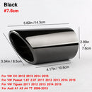2Pcs/Set Chrome Plating Stainless Steel Car Exhaust Muffler Tip Pipes Covers for Audi A1 A3 A4 TT 2009-2015/VW Volkswagen PASSAT