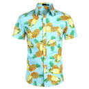Hawaiian Shirts Mens Tropical Pink Floral Beach Shirt Summer Short Sleeve Vacation Clothing Casual Hawaii Shirt Men USA Size XXL