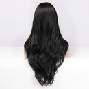 EASIHAIR Long Black Synthetic Wigs for Women Middle Part Wigs Natural Hair Wavy Wig Cosplay Heat Resistant Black Hair Wig