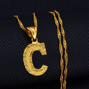 Anniyo A-Z Small Letters Necklaces Women/Girl Gold Color Initial Pendant Thin Chain English Letter Jewelry Alphabet Gift