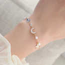 Exquisite Luxury Moon Star Bohemia Bracelet for Women 14k Real Gold String Bangle Pulseras Anniversary Birthday Gift Accessories