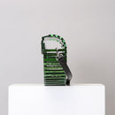 Acrylic Basket Evening Clutch Bag Women Hollow Out Stone Pattern Half Moon Acrylic Beach Handbag Beaded Shoulder Bag Holiday