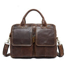 WESTAL Men's Bag Genuine Leather Men's Briefcases Laptop Bag Leather Totes for Document Office Bags for Men Messenger Bags 8002