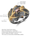 GEM'S BALLET 0.75Ct Natural Smoky Quartz 925 Sterling Silver Handmade Rings for Women Bijoux Georgia O'keeffe Leaf Ring NEW