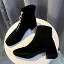 2021 Autumnn Early Winter Shoes Women Boots Fashion Ladies High Heels Boots Women Ankle Boots Square Heel 6cm A1877