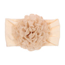 Nishine Soft Stretch Satin Rose Flower Baby Headband Newborn Knot Wide Nylon Headwraps Turban Girls Headwear Kids Photo Props