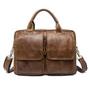 WESTAL Men's Bag Genuine Leather Men's Briefcases Laptop Bag Leather Totes for Document Office Bags for Men Messenger Bags 8002