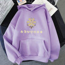 Genshin Impact Harajuku Cartoon Print Hoodie Women Loose Cute Long Sleeve Pullover Tops Harajuku Sweatshirt Tops vintage Clothes