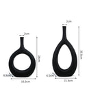 VILEAD Ceramic Hollow Out Flower Vase Figurines Nordic Modern Planter Pots Living Room Desktop Interior Decorative Decorations