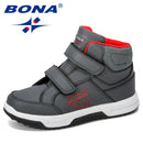 BONA New Designer Autumn Winter Kids Shoes Classic Children Boots Girls Snow boots PU Leather Boots Flats Sneakers Trendy