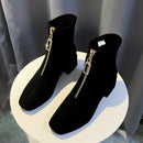 2021 Autumnn Early Winter Shoes Women Boots Fashion Ladies High Heels Boots Women Ankle Boots Square Heel 6cm A1877