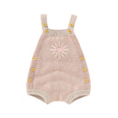 2021-07-02 Lioraitiin 0-18M Newborn Baby Boy Girl Autumn Bodysuit Sleeveless Knitting Sun Printed Jumpsuit 2Styles