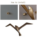 American Luxury Pure Copper Creative Bird Seagull pigeon Hanging Wall Decoration Retro Industrial Ornament Living Room Sea Gull