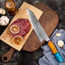 XITUO Damascus Kitchen Knife Japan VG10 Steel Professional Kiritsuke Chef knife Octagonal Blue Resin Handle New Cleaver Gift Hot