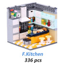 MEOA Living House Sets 6 Styles Home Furnishing Building Blocks MOC Bricks City Friends Home Building Sets Educational Toys Gift