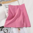 HELIAR 2022 Spring Women Skirts Preppy Style A-line High-waist Split Mini Skirts Women Solid Elegant Casual OL Skirts For Women