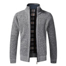 Autumn Winter Warm Cardigan Men Fleece Zipper Sweaters Jackets Mens Slim Fit Knitted Sweatercoat Thick Cardigan Sweater Coat Men