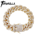 TOPGRILLZ 16毫米迈阿密古巴链手链 4色 高品质铜材 冰镇锆石 嘻哈首饰 礼品