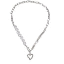 European and American retro portrait of exaggerated thick chain necklace double personality chain hip-hop neck chain short colla