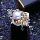 FENASY 925 Sterling Silver Luxury Phoenix Pendant Necklace Emerald Bohemian Party Natural Freshwater Pearl Necklaces For Women