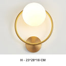 Post-modern Simple Interior Wall Lamp Glass Bedroom Light luxury Round Corridor Stair Nordic Led Wall Lights Fixture Black Gold