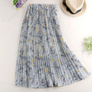 2021 Spring/Summer Women Skirt Floral Print Chiffon Skirts High Waist A-line Pleated Skirts Women Jupe Femme Faldas Saia Outwear