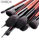 RANCAI 12件套高品质化妆刷套装粉底散粉腮红眼影海绵刷柔软羊毛纤维毛化妆工具