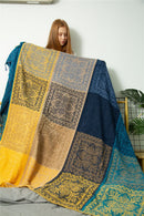 Mediterranean American chenille sofa cushion Colorful Bohemian Chenille Plaids Sofa Large Cobertor Blanket With Tassel