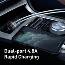 Baseus Dual USB Car Charger 24W Fast Car Charging LED Auto Charge Adapter For iPhone Xiaomi USB Car-Charger Mobile Phone Charger