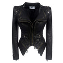2020 Women Autumn Winter Thick Fake PU Faux Leather rivet Jackets Lady studs Motorcycle Coats Biker Zippers Street Outwear