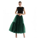 Maxi Long Tulle Skirts for Women Black Gothic Pleated Skirt Casual Party Fairycore Summer Winter Jupe Longue 2022 Falda Mujer