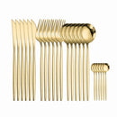 Tableware Gold Stainless Steel Cutlery Set 18/10 Travel Cutlery Silverware Dinner Knife Fork Spoon Flatware Set Dishwasher Safe