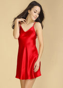 新款100%桑蚕丝吊带睡裙女性感睡衣Pajamas Night Gown Nighty