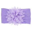 Nishine Soft Stretch Satin Rose Flower Baby Headband Newborn Knot Wide Nylon Headwraps Turban Girls Headwear Kids Photo Props