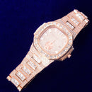 Bubble Letter Men Watch Ice Quartz Clock Luxury Baguette Rhinestone Business Waterproof Relogio Masculio 2021 Trend