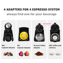 HiBREW咖啡机 4合1 多功能胶囊意式浓缩咖啡机 Dolce Gusto & Nespresso & ESE Pod & 咖啡粉 兼容 不锈钢外观 H3