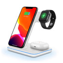 三合一15W无线快充底座，适用于iPhone 13 12 11 XS XR X 8、Apple Watch iWatch 7 6、Airpods Pro Qi充电站