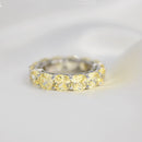 OEVAS 100% 925 Sterling Silver Sparkling 1 Row Full 5*5mm High Carbon Diamond Finger Rings For Women Wedding Party Fine Jewelry