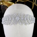 ASNORA Wedding 3A Cubic Zirconia Soft Headband Green Hair Accessories High Quality CZ Bridal Tiara Crown Jewelry For Women